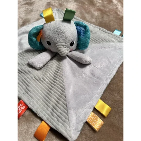 Bright Starts Lovey Security Blanket Elephant Taggies