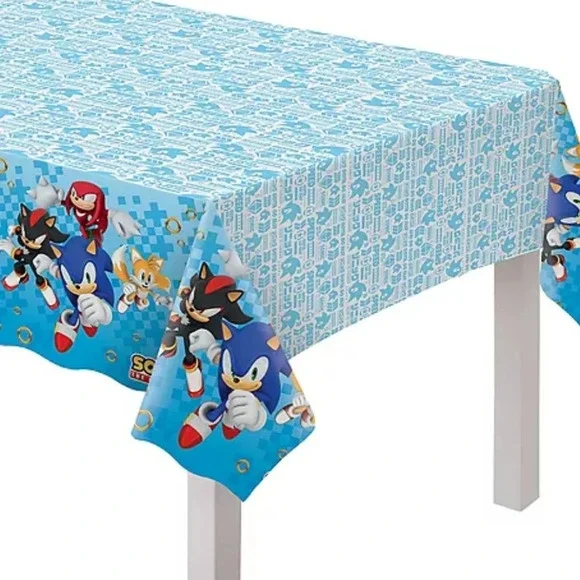 New Sonic the Hedgehog Plastic Table Cover, 54in x 96in Birthday Party Decor