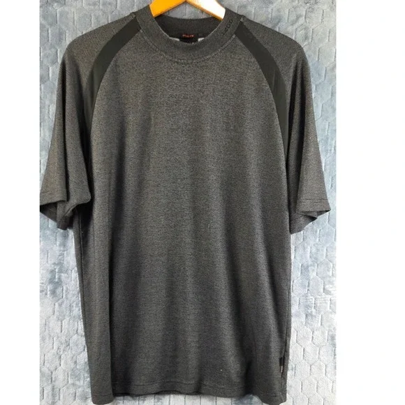 IZOD XFG Cool-FX Mens Performance Shirt Charcoal Gray Short Sleeve Size XL