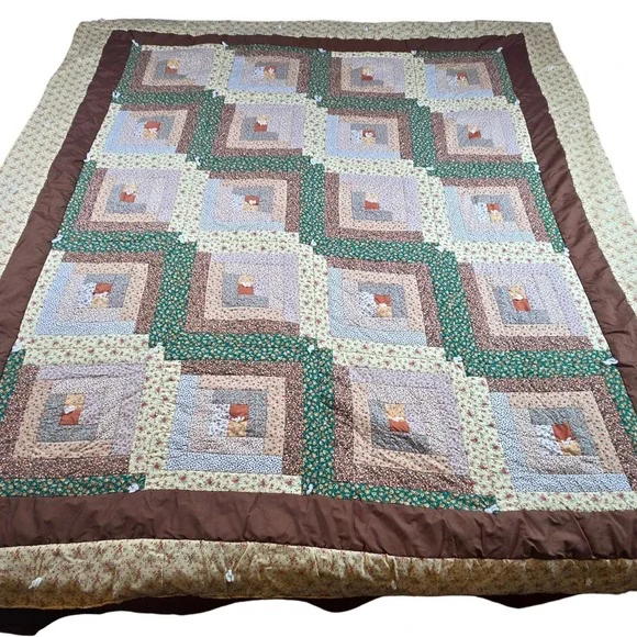 Vintage Handmade Quilt Throw Blanket 83