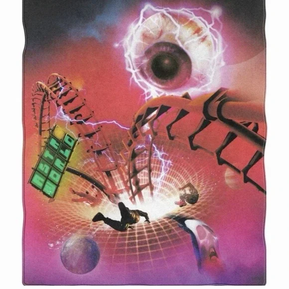 Travis Scott Astroworld Fleece Throw Blanket 50x60 Rollercoaster‎ Psychedelic