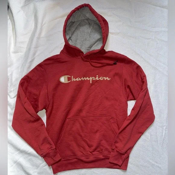 Champion Men’s Teen Hoodie Dark Salmon Pullover Sweatshirt Size Small