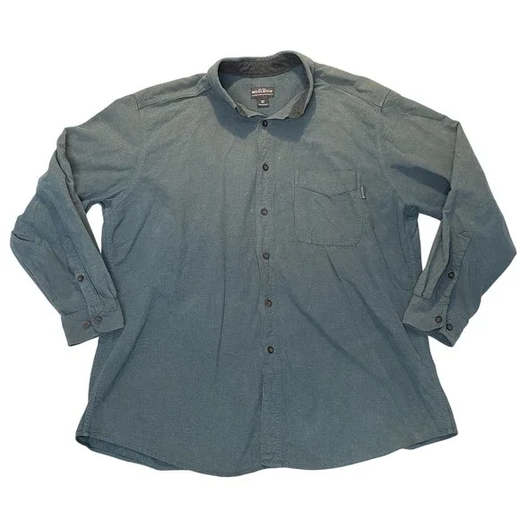Woolrich Mens 2XL Green Button Up Shirt Long Sleeve Casual Outdoor
