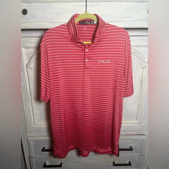 Ralph‎ Lauren RLX  M3 Short Sleeve Performance Polo Shirt Golf Outdoors Salmon