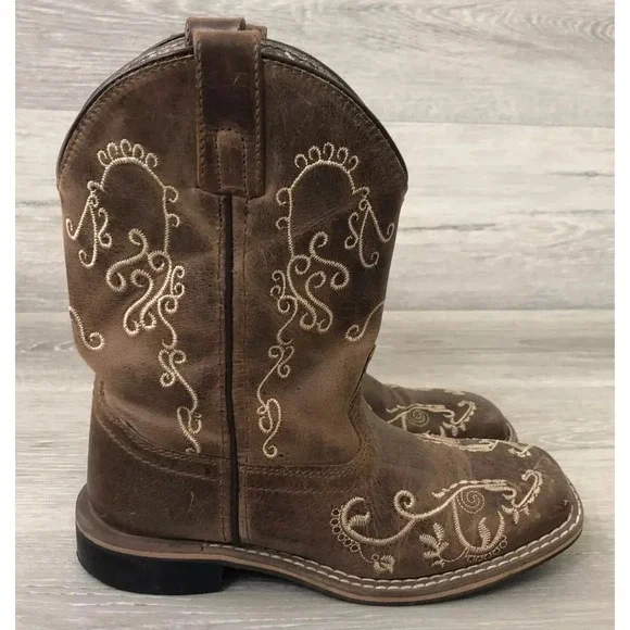 Smoky Mountain‎ Girls Brown Leather Western Cowboy 2 Youth Rodeo Country Gift