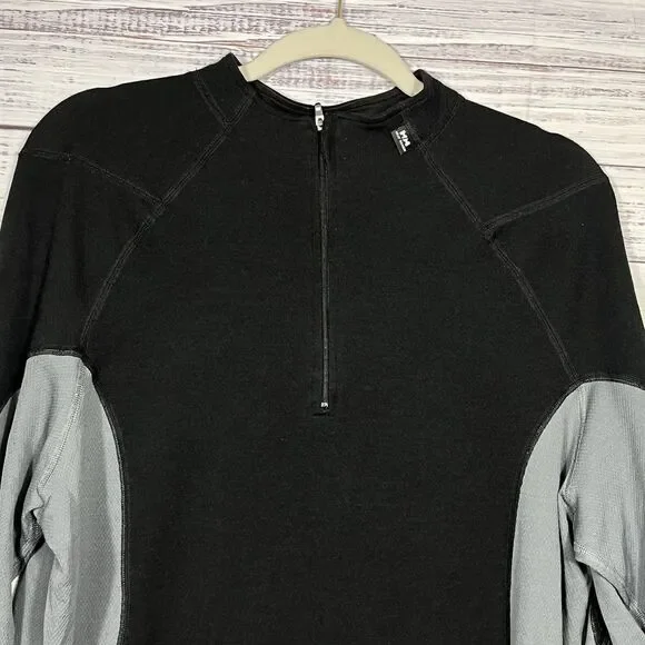 Helly Hansen 1/4 Zip Wool Blend Base Layer Pullover Shirt Black Men’s XXL