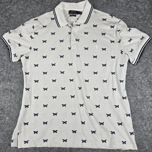 Polo‎ Ralph Lauren Mens Shirt Large Custom Slim Fit Butterfly All Over Print