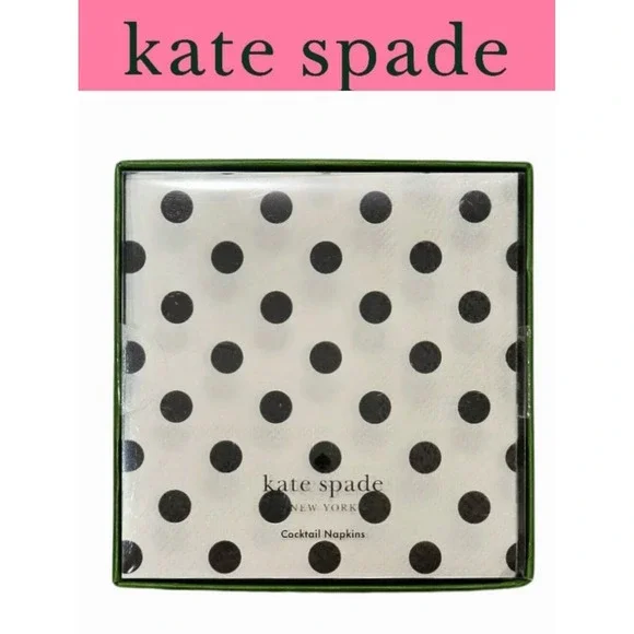 Kate Spade New York Black Dot Cocktail Napkin Set Of 50