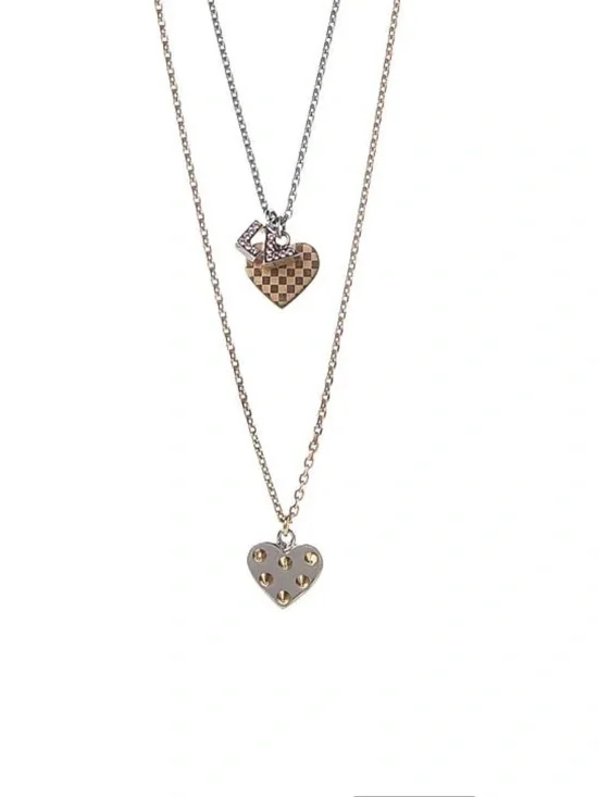 LOUIS VUITTON Swarovski Crystal Tiered Spiky Valentine Necklace Gold