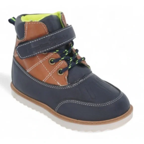 Beverly Hills Polo Club faux leather work boots Velcro strap size 6 baby new