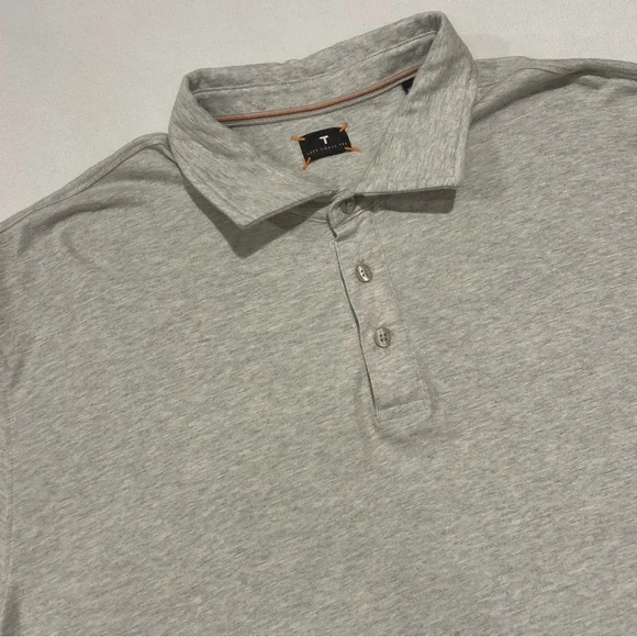 Left Coast Tee Shaped‎ Men's XXL Gray Short Sleeve Superfine Golf Polo Shirt