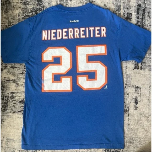 Vintage New York Islanders Nino Niederreiter‎ #25 NHL Reebok T-Shirt Men's 2XL