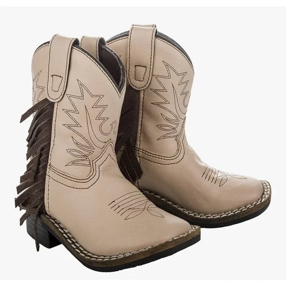 TuffRider Children's Fringe Tan Cowboy Boots 12C‎
