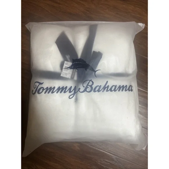 Tommy Bahama White Flannel Blanket‎ Throw Ultra Soft 50
