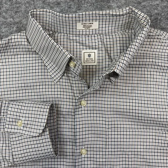 Peter‎ Millar shirt men's XL plaid long sleeve business casual preppy work crown