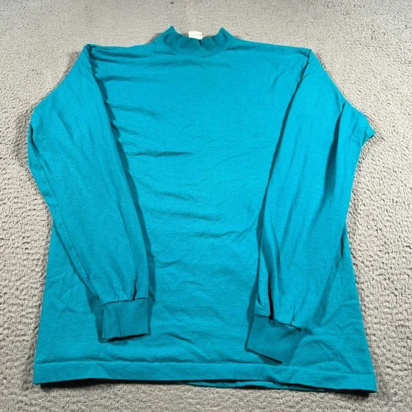 Vintage‎ Fruit of the Loom Crewneck Sweatshirt Men Large Blue Blank Boxy 90s Y2K