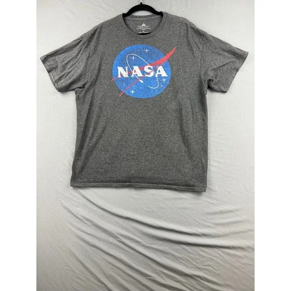 NASA T Shirt Mens XL Gray Aldrin Family Foundation Space Graphic Tee Good