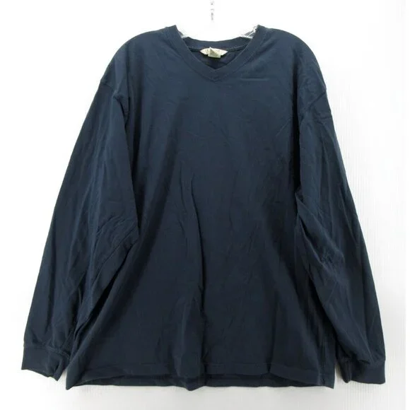 LL Bean Shirt XL Carefree Unshrinkable Pullover T Tee V-Neck Casual