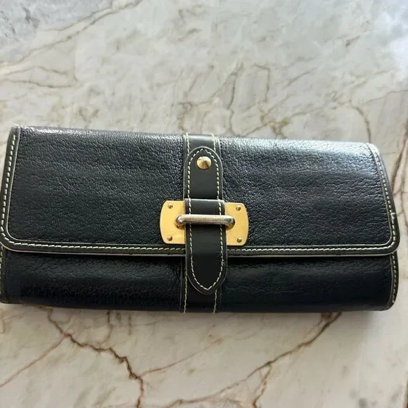 Louis Vuitton Suhali Le Favori Black Leather Wallet