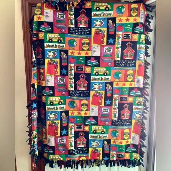 Fleece Tie Blanket- School Design