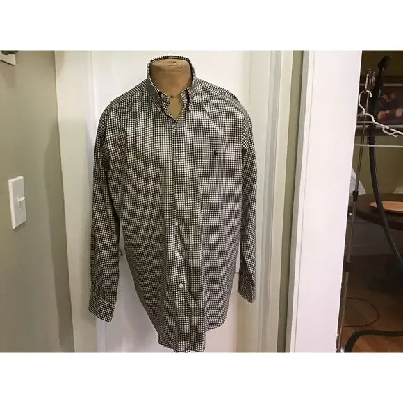 Ralph Lauren Blake Button Down Shirt Long Sleeve Size‎ Medium Gingham Plaid