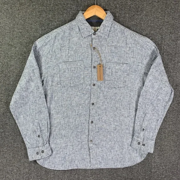 Carbon 2 Cobalt Flannel Shirt Men Medium Button Up Long Sleeve