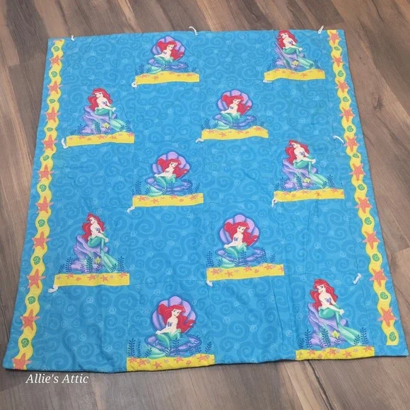 The Little Mermaid Blanket Quilt Throw Baby Girl Nursery Disney Room Decor 42x39