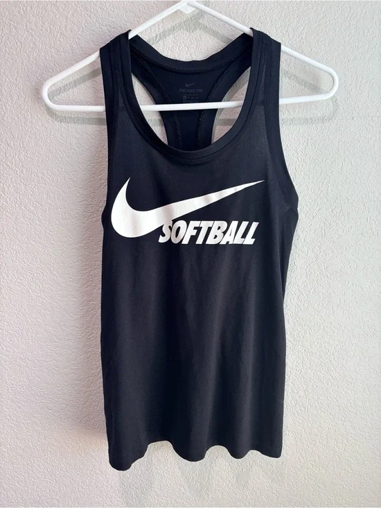 Nike The Nike Tee Dri Fit Softball Black Tank Top Women’s XS