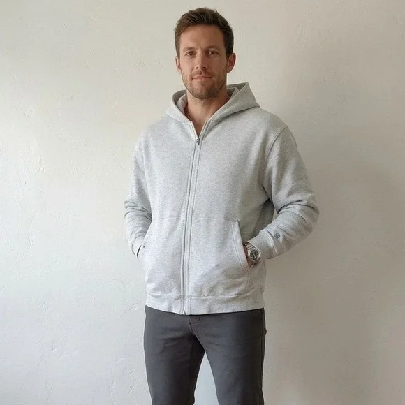Lululemon Hoodie Mens Medium Grey Full Zip Hooded Athleisure Sporty Gym GLAWED