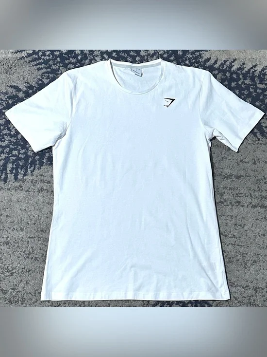 Gymshark White Short Sleeve Activewear Athletic Shirt Men's Large Short-Sleeve