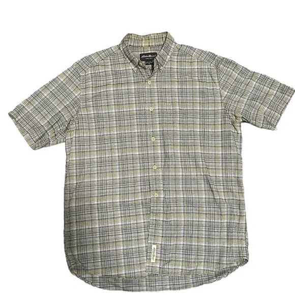 Eddie Bauer Men’s Medium Short Sleeve Plaid bButton Down Shirt