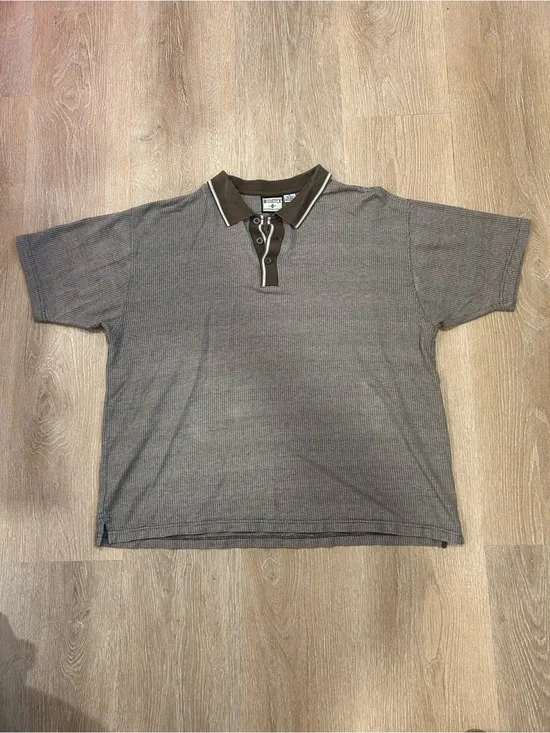 Bugle Boy Brown Short Sleeve Polo with Contrast Collar XL