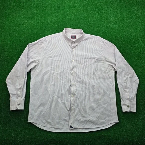 Untuckit Shirt Mens 3XL Striped Button‎ Down Long Sleeve Preppy Work Casual