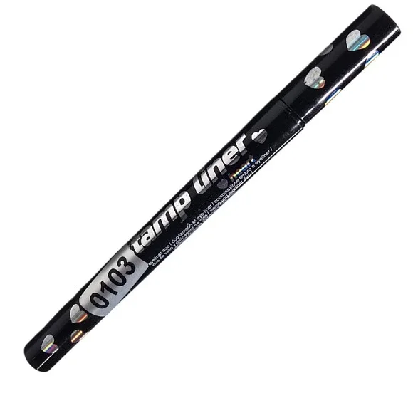 Lottie London Stamp Liner Wing Edition Heart Dual Eyeliner Black Vegan swatched