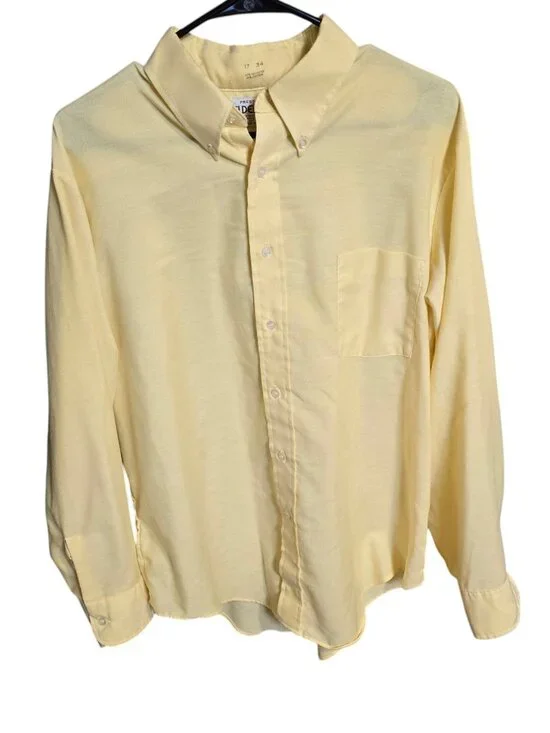 Vintage 1960’s Men’s Elderado Long Sleeve Yellow Button Down XXL