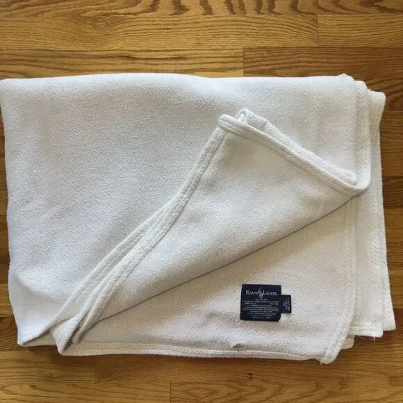 Vintage Ralph Lauren Combed Cotton Woven Blanket TWIN/ THROW 66