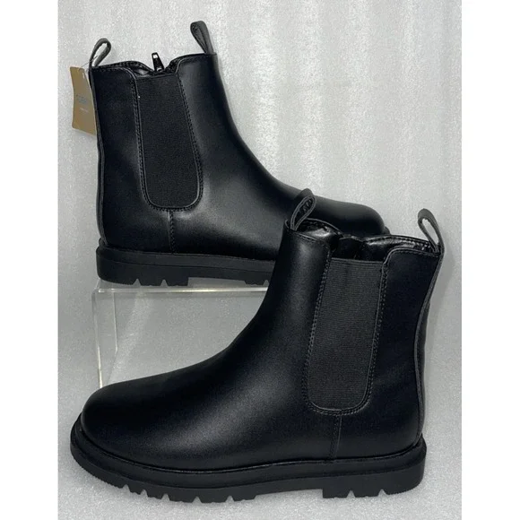 Thereabouts Willow Black Flat Heel Boots ‎ with Side Zipper Big Girls Size 4 NEW