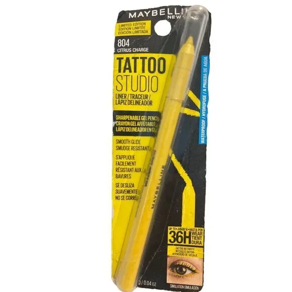 Maybelline Tattoo Studio Liner Citrus Charge 804 Limited Edition Gel Pencil O-11