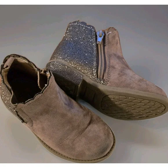 Steve Madden Boots 5 Jhowl Ankle Chelsea HeelS Beige Fabric Pull On Size 8‎ US