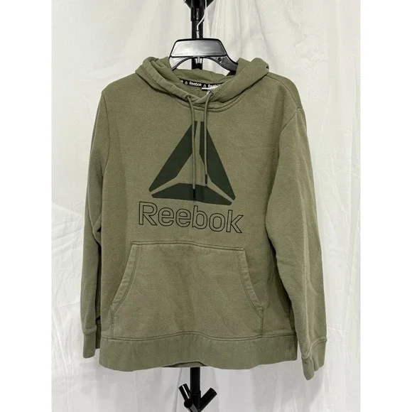 Reebok Classic Hoodie Green Size‎ Medium Fleece Activewear Sweatshirt Top