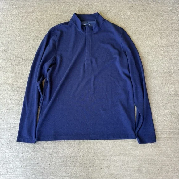 Nike Dri-FIT Standard Fit Long Sleeve Quarter Snap Shirt Men's L Blue BV0398-492