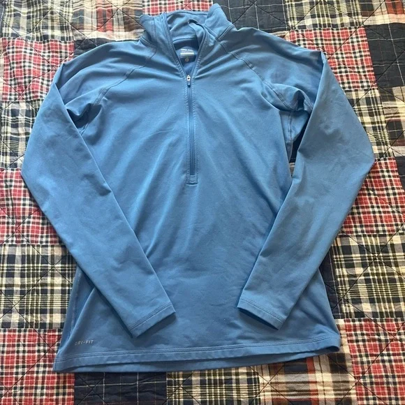 Nike Pro Steel Blue Zip Pullover