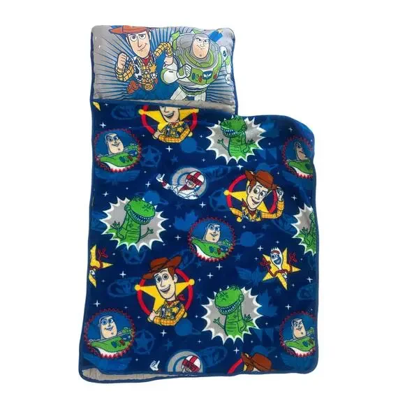 Disney Toy Story 4 Toddler Nap Mat Blue/Green with Pillow & Blanket