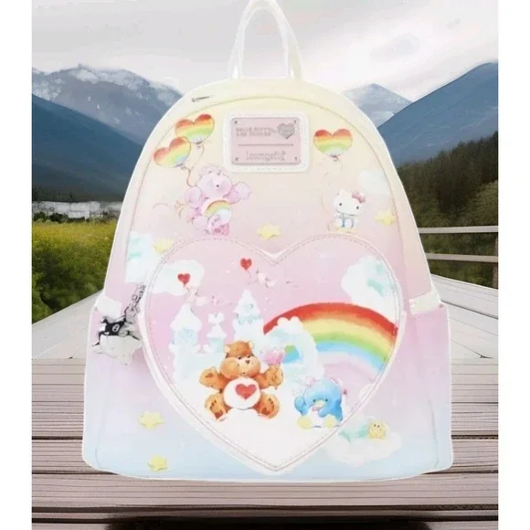 Loungefly Sanrio Hello Kitty‎ Friends X Care Bears Care-A-Lot Rainbow Backpack