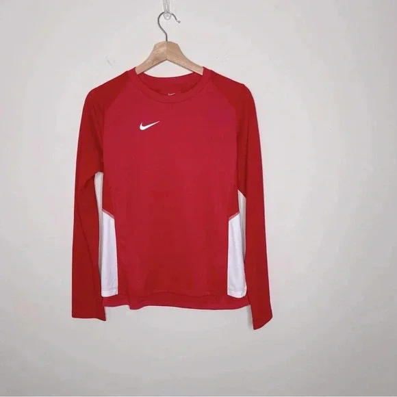 Nike Trainig One Dri-FIT standard fit long-sleeve top in Red