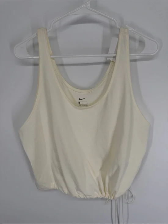 Nike Tank Top Gathered Tie Bottom Cream NWT Size Large