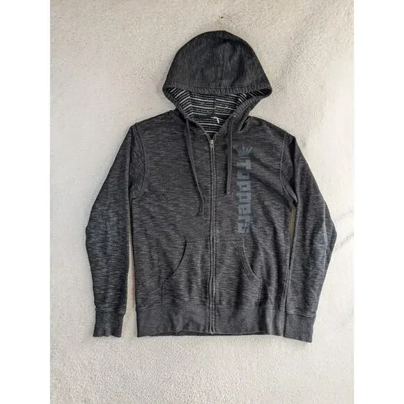 Toppers Pizza Hoodie Sweatshirt Mens Small Full Zip Cotton Employee Uniform