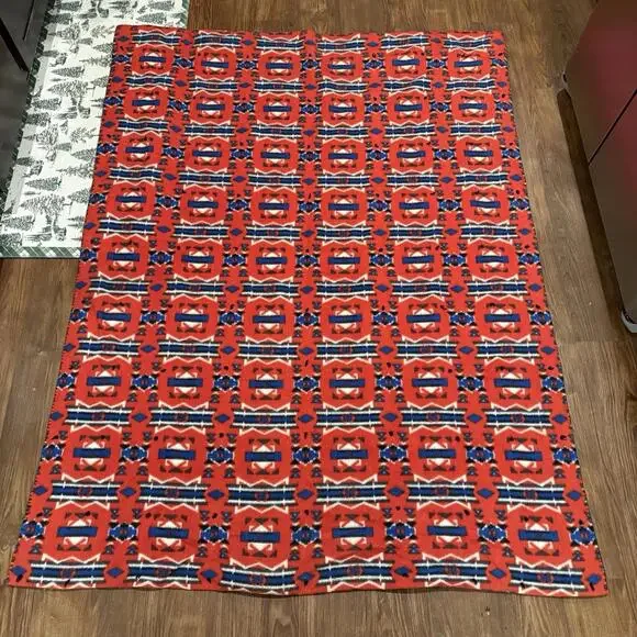 Vintage 90s‎ RARE Southwestern Navajo Blanket Reversible Colorful 70x53