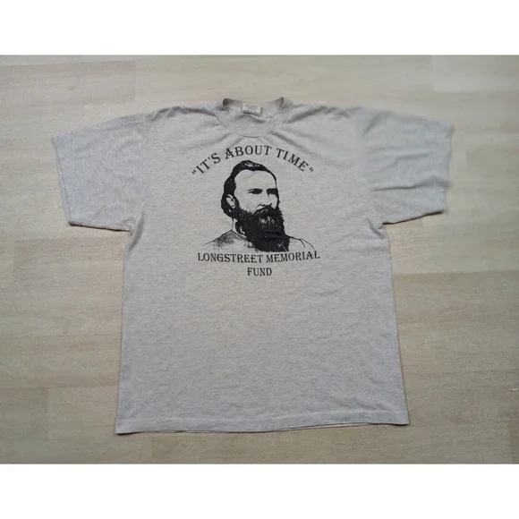Vintage American Civil War‎ T-Shirt (L) General James Longstreet Gettysburg