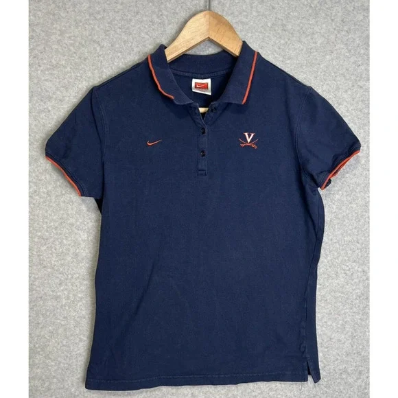 Nike‎ Team Virginia Cavaliers Womens Polo Size Medium Blue